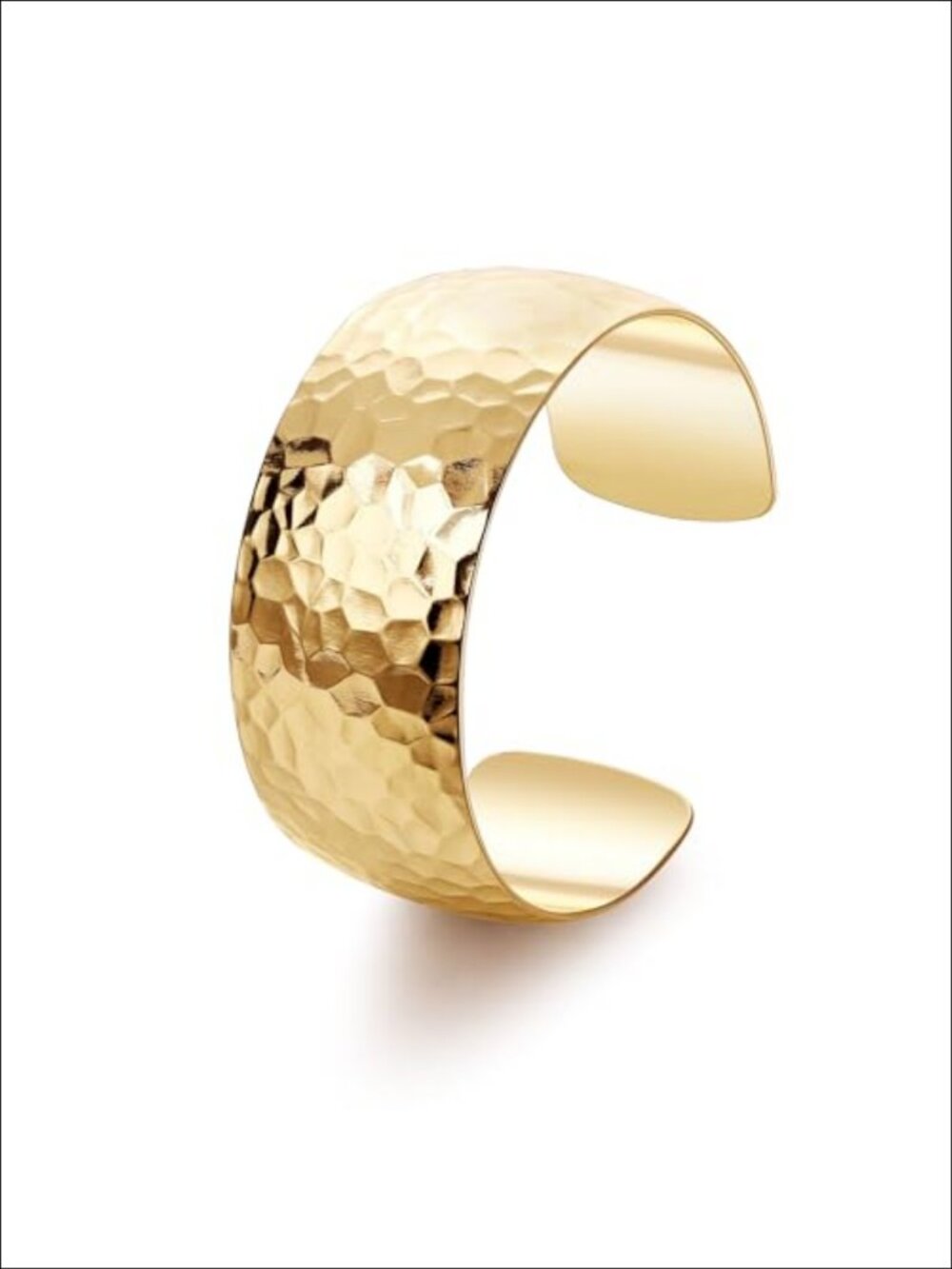 18K Gold Plated Cuff Bracelet for Women Wide Open Hinged Bangle Everyday Wear